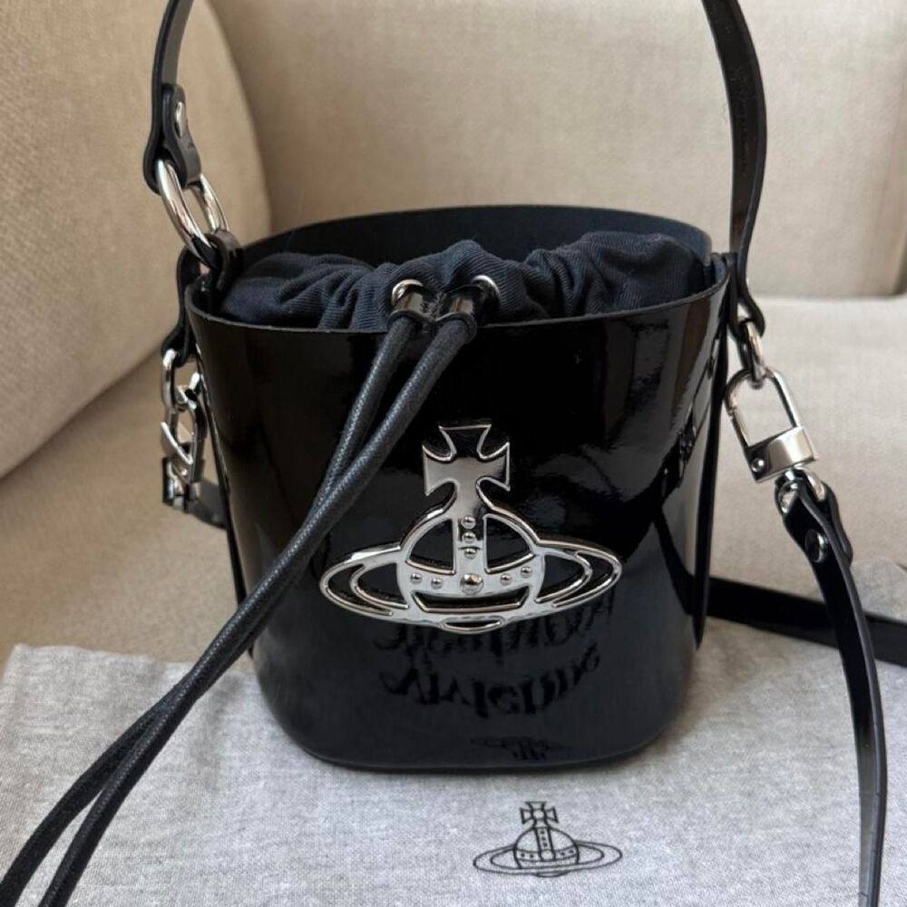 Authentic Vivienne Westwood Black Patent Daisy Bucket bag Nana Hachi Anime Goth